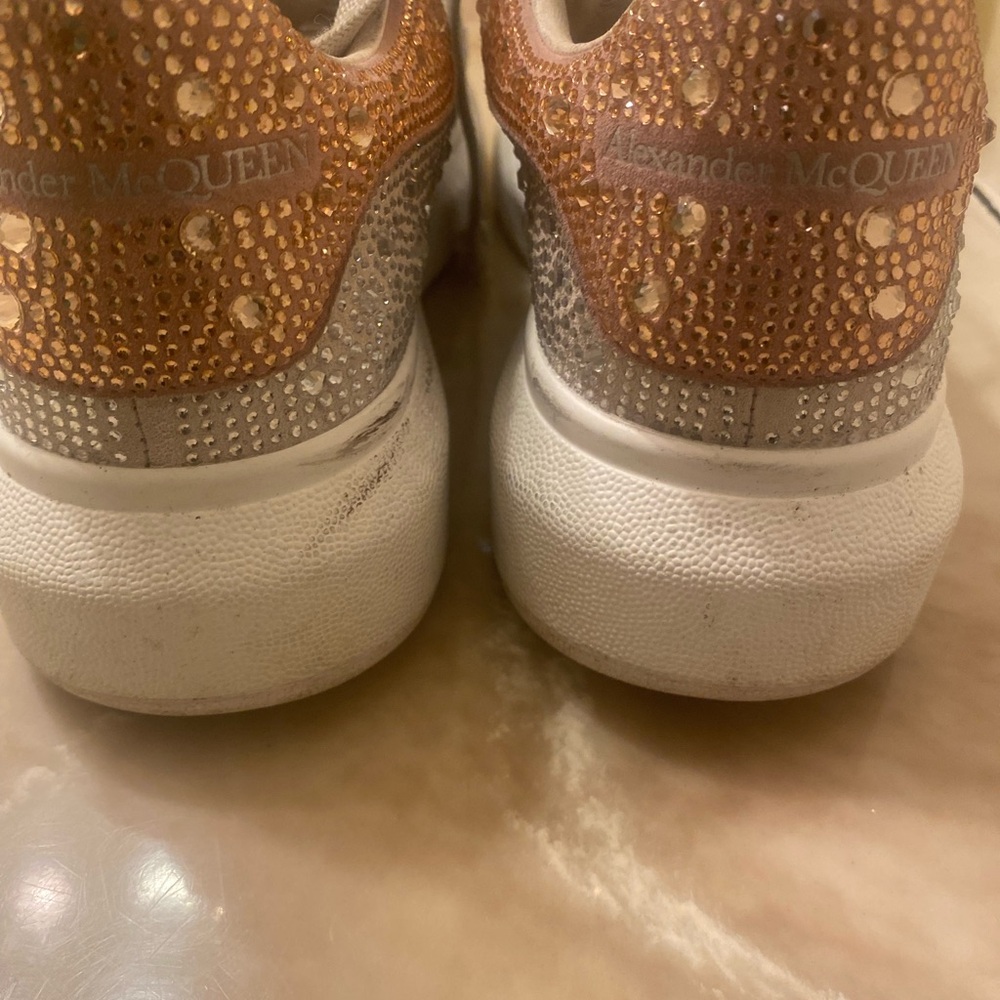 Alexander McQueen Kids' Glitter Sneakers - Orange and Silver